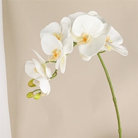 LUIY-Hochwertige 7-Köpfige Große Phalaenopsis Silikon-Baumwoll-Simulationsorchidee für Hochzeit Heimdekoration Konditorei Backwaren