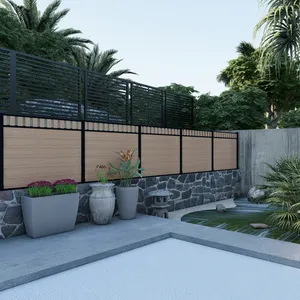 热卖复合围栏隐私屋wpc面板花园围栏木塑装饰花园围栏