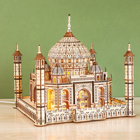 Mainan Puzzle Kayu 3D DIY Buatan Tangan Mainan Edukatif untuk Dekorasi Model Rakitan Taj Mahal