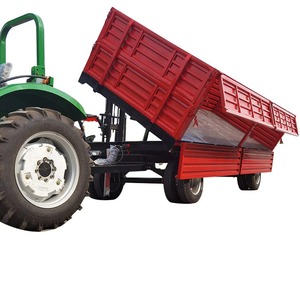 Agriculture tractor 8 Wheel Farm Dump Trailer Single Axle Hydraulic Tipping Trailer Box Trailer 10 tons