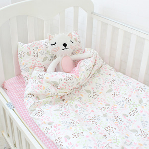 Tùy Chỉnh Phim Hoạt Hình In 100% Cotton 3 Pcs Sơ Sinh Bé Trai Bé Gái Cót <span class=keywords><strong>Set</strong></span> Trẻ Em Của Bộ Đồ Giường Quilt Cover - Product Image 4