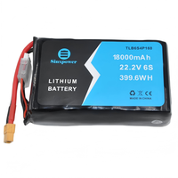 Paquete de Baterías de Estado Sólido Sinxpower 6S4P INR21700 22.2V 18000mah P45B, Tasa de Descarga 10C, 800 Ciclos, Garantía de 12 Meses para 7-10