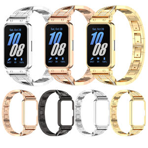 Correa deportiva <span class=keywords><strong>2</strong></span> en 1 para Samsung para Galaxy <span class=keywords><strong>Watch</strong></span> <span class=keywords><strong>Fit</strong></span> 3, correa de reloj de acero metálico con funda, Correa para Samsung <span class=keywords><strong>Fit</strong></span> 3 - Product Image 1