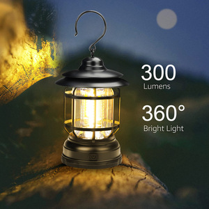 Retro Outdoor Camping <b>Lantern</b> <b>Led</b> USB <b>Rechargeable</b> Hanging Light For Tent And Hiking - Product Image 2