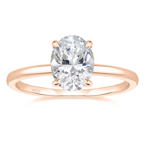 925纯银订婚戒指3CT椭圆形切割5A 8A立方锆石18k镀金承诺结婚戒指女性精品珠宝 - Product Image 5