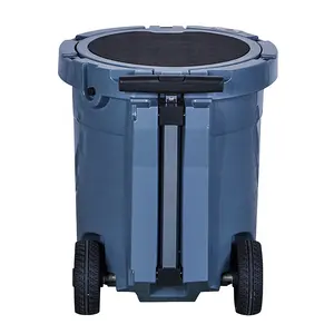 Hoge Kwaliteit 7.5 Gallons Plastic Goedkope Koeler Emmer Ijskist Water Kan Ronde Camping Ijskist Koelbox Met Wielen