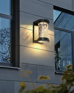 مصابيح جدارية خارجية تعمل بالطاقة الشمسية, مصابيح جدارية خارجية للحديقة أو الشرفة أو الرواق أو الشرفة ، مقاومة للمياه ، مصابيح حائط للزينة ، تصلح للاستخدام في الفلل