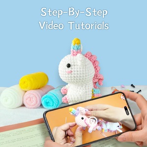 Kit de démarrage au crochet <span class=keywords><strong>Licorne</strong></span>, fournitures de bricolage pour le tissage manuel avec guide vocal en anglais par une personne réelle - Product Image 4