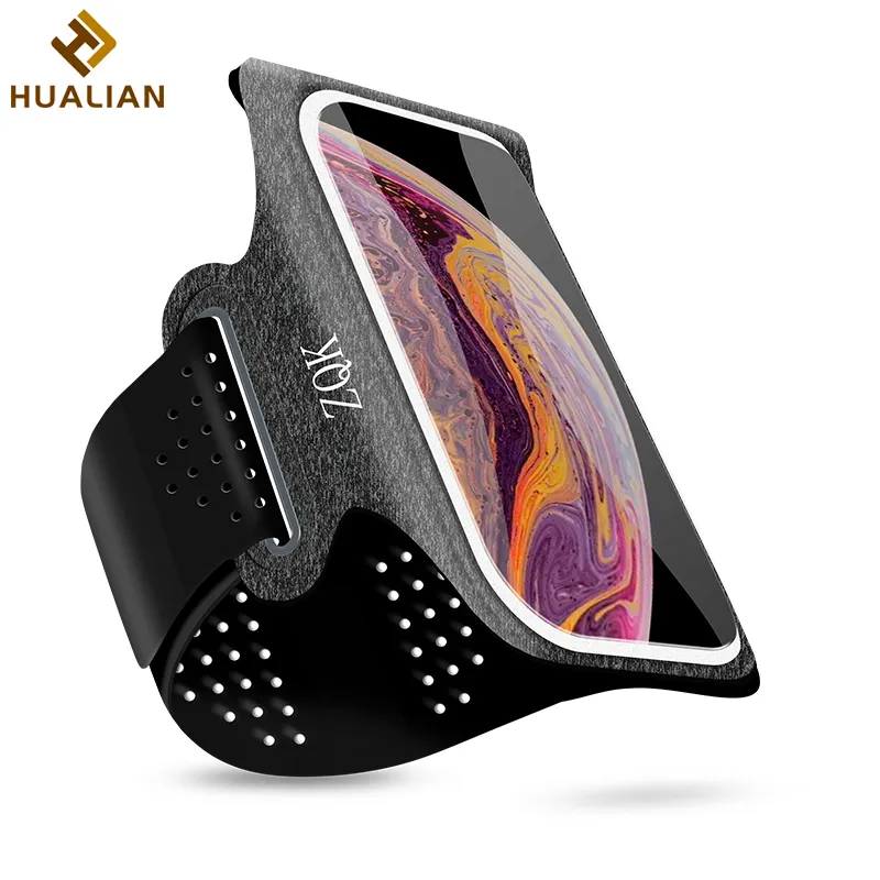 HUALIAN High quality Thin soft Unisex Men women Sport Waterproof Mobile phone Armband Arm Bag for Running Sports Outdoor