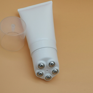 Custom 100ml Recyclable  Cosmetic  Plastic Tube With Stainless Massage Roller