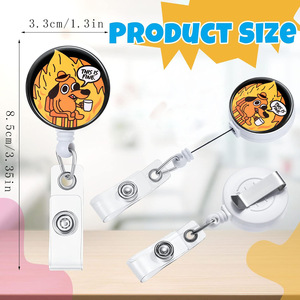 Fun badge scroll, cute nurse badge <b>clip</b>, dog crystal pull <b>buckle</b>, anti-loss and anti-theft ID card keychain - Product Image 5