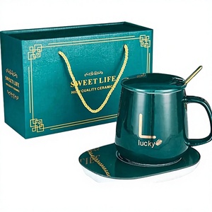 Business Gift Set Self Heating Coffee Mug Temperature Control Smart Mug Warmer <b>Wireless</b> Heated <b>Thermostatic</b> Father's Day - Product Image 2