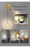Lampe murale de chambre à coucher moderne minimaliste nordique avec fond ciel étoilé, design petit pendentif