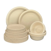 Logo personnalisé écologique jetable canne à sucre bagasse vaisselle récipient alimentaire pour emporter ou aller boîte à déjeuner
