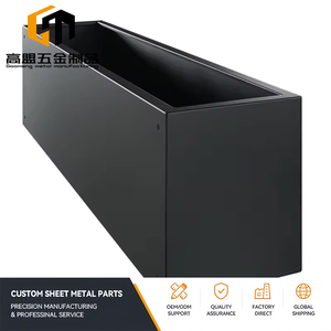 <span class=keywords><strong>Jardinière</strong></span> <span class=keywords><strong>rectangulaire</strong></span> d'extérieur en acier noir mat, pot de fleurs en métal sur mesure pour balcon et aménagement paysager commercial - Product Image 5