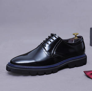 Chaussures en cuir classiques pour hommes, fabriquées à la main, finition brillante, pour occasions formelles et décontractées, chaussures habillées et richelieu en cuir pour hommes - Product Image 6