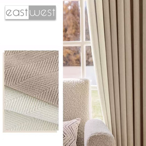 Doğu batı fabrika kaynağı çizgili tasarım katı stil yumuşak 90% karartma yeşil şönil perde kumaşı ses yalıtımı ile - Product Image 6