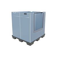 Boîte-palette en plastique pliable d'emballage de batterie automobile de faible poids de QS avec la longévité de conteneurs de couvercle et de douille de palette