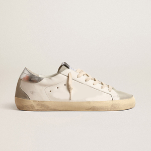 Sneakers in pelle effetto invecchiato da coppia, con tacco glitterato, allacciate, punta tonda, piatte, stile retrò, in pelle bovina, casual, da passeggio, Factory Who - Product Image 3