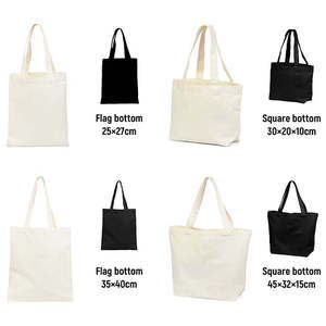 New Customized Logo Fabric Shopping Bag Organic Cotton <b>Canvas</b> <b>Handbag</b> Blank Shopping Bag - Product Image 2