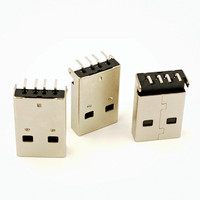 Konektor USB HOYATO 5P Tipe Soket Betina Sudut Kanan Model 5075ARP-04-3050 Audio Video Kontak Perunggu Fosfor 1.5A