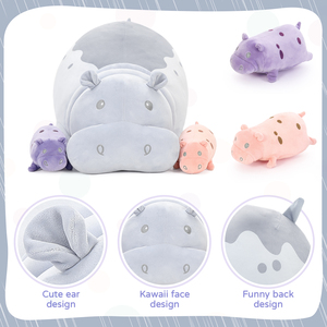 Fabricant <span class=keywords><strong>peluche</strong></span> <span class=keywords><strong>hippopotame</strong></span> magnétique sur l'épaule jouets en <span class=keywords><strong>peluche</strong></span> pour enfant Snuggle Partner décoration chambre anniversaires cadeaux - Product Image 4
