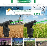 Répulsif à oiseaux intelligent à laser IP65, rotation à 360°, multi-groupe, laser vert 2W