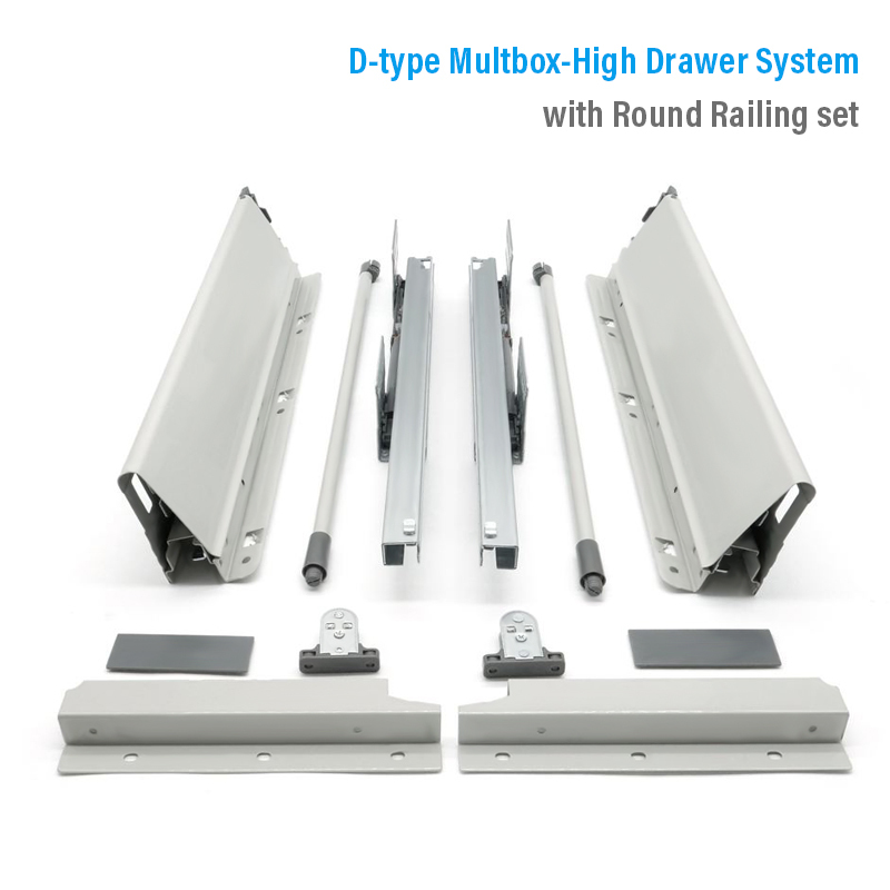 Multbox Grey Stainless Steel Iron Drawer Slide for Kitchen Cabinets