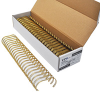 Fil de reliure spirale métallique doré double boucle format A4 2:1 pour papier nylon et emballage de boîtes à anneaux