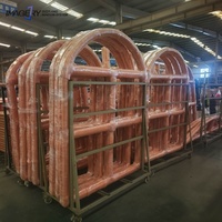 Fenêtre en alliage d'aluminium à arche incurvée pour villa de luxe, fenêtre demi-lune sur mesure, à rupture de pont thermique, insonorisée, double vitrage