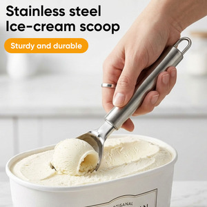 Cuillère à glace en acier inoxydable, coupe-boules manuel, outil de cuisine durable pour desserts, sans danger pour les aliments, compatible lave-vaisselle - Product Image 1