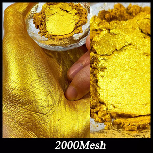 Hochglänzende 24K Goldpulver-Tinte für Kunststoff Keramik Buddha-Statue Blattgold-Imitation Perlenpulver Farbpigment - Product Image 2