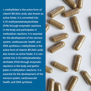 高効力活性5-MTHF形態メチルフォレート15mg Plusメチル<span class=keywords><strong>B12</strong></span>コファクタ生体活性ビタミンB9 <span class=keywords><strong>B12</strong></span>成人カプセル免疫 - Product Image 3