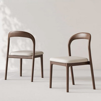 Chaise de salle à manger en bois massif de style nordique, minimaliste moderne, luxe discret, sans accoudoirs, siège rembourré, origine Chine, usage commercial