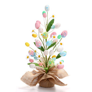 Décoration de table LANJO pour Pâques : branche de tulipe artificielle en pot, ornement floral pour la maison, les fêtes et les festivals - Product Image 5