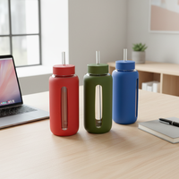 <strong>Best</strong> Product 2026 New Design Hot <strong>Sell</strong> 800ML Single Wall Glass <strong>Water</strong> <strong>Bottle</strong> With Silicone Sleeve Accept Custom Logo