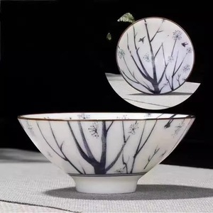 Blue And White Porcelain <b>Tea</b> <b>Cups</b> <b>Set</b> Six Piece Conical Shape Gift Box For <b>Tea</b> Tasting Household Use - Product Image 2