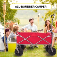 Chariot de jardin pliable à quatre roues en acier inoxydable, chariot à main, poussette, outils, pour enfants et animaux domestiques, OEM ODM pris en charge