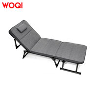 Lit de camping WOQI, chaise de camping pliable 2-en-1 avec système de maintien pour adultes, lit pliable portable pour les voyages