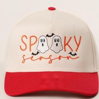 Gorra de 5 Paneles con Bordado de Fantasma, Nueva, Unisex, para Halloween, Viajes al Aire Libre, Estilo Casual para Fiestas
