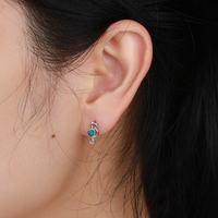 Boucles d'oreilles créoles de luxe en argent sterling 925 plaqué rhodium Opale - Design cœur et chiffres personnalisable, ensemble de bijoux cadeau pour femme et unisexe