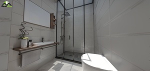 Villa moderna con estructura de acero ligero, grandes ventanas de vidrio y balcón para uso residencial - Product Image 5