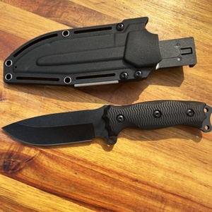 มีดต่อสู้คุณภาพสูงแบบยุทธวิธี พร้อมใบมีดสแตนเลสแบบปรับแต่งได้ตามสั่ง (OEM/DIY) สไตล์มีดสับ พร้อมปลอกพลาสติก - Product Image 3