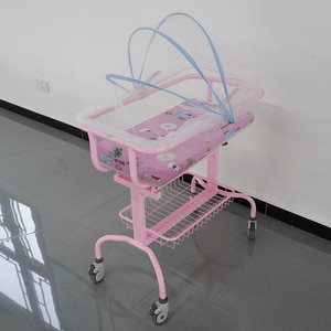 Carro de <span class=keywords><strong>hospital</strong></span> manual de cuna de cama infantil médica portátil con marco de metal de garantía de 3 años - Product Image 5