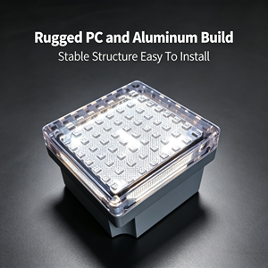 Lampe solaire LED carrée encastrée pour allée, fonctionnant en continu jusqu'à 72 heures pour l'éclairage paysager et les pavés - Product Image 1