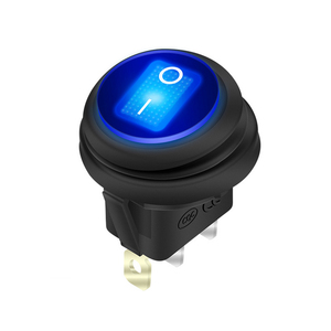 Round Rocker <b>Switch</b> KCD1 On-off Rocker <b>Switch</b> 3 Pin with LED <b>Lamp</b> Illumination 12V Round Mini Rocker Toggle <b>Switch</b> - Product Image 1