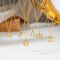 Groothandel 18K PVD verguld roestvrijstalen 12 dierenriem bubbel bedel ketting hanger mode sieraden voor vrouwen