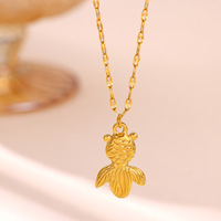 Collier en acier inoxydable plaqué or, résistant à la corrosion, avec texture de poisson Koi, tendance sur TikTok, de la marque Fanhua Jewelry