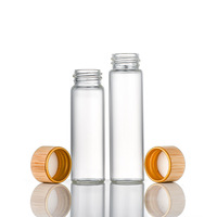 Mini tube en verre de 22mm avec bouchon à vis 5ml 10ml 15ml 20ml 30ml flacon de stockage en verre cylindrique bouteille en verre avec couvercle en bois de bambou