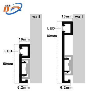 Plinthes modernes en alliage d'aluminium pour sols, éclairage d'angle droit, écologiques, durables, résistantes à l'eau, thermolaquées - Product Image 2